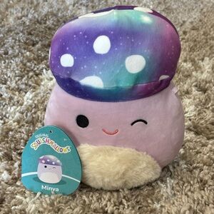 Squishmallows Minva with Purple and Multicolor Cap